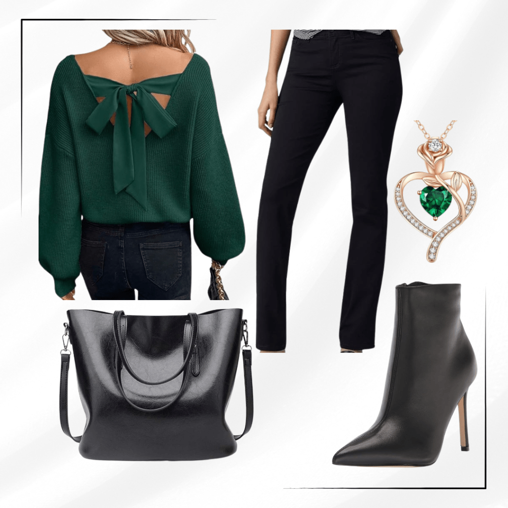 Green Tie Back Sweater